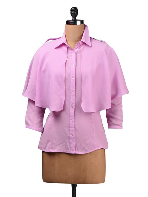 Lilac Butterfly layered Polyester Top - 1010638 - Very Small Image - 1