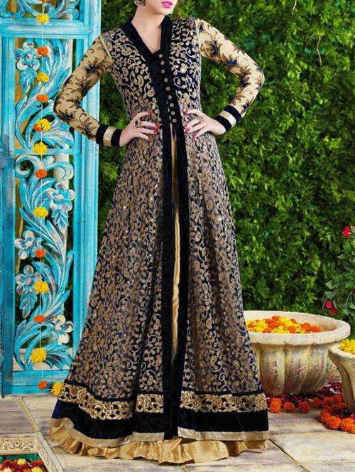 black net unstitched suit - 10107699 - Very Small Image - 1