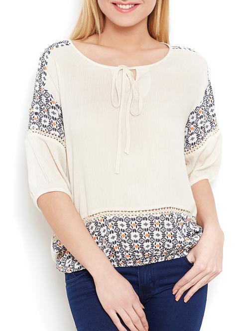 poly rayon blouson top - 10107724 - Very Small Image - 1