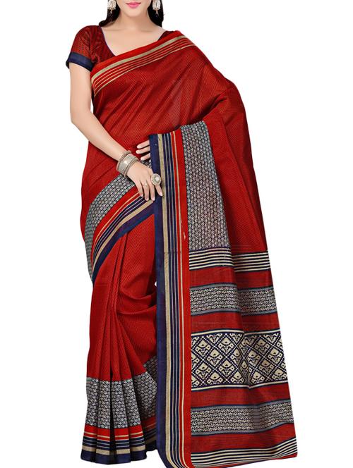 red art silk saree - 10110727 - Very Small Image - 1