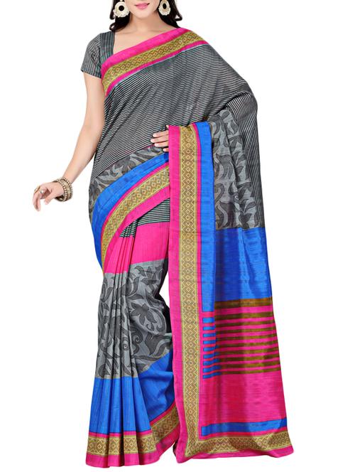 multi colour art silk saree - 10110747 - Very Small Image - 1