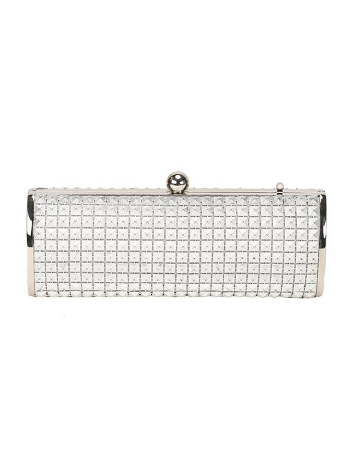silver leatherette clutch - 10112968 - Very Small Image - 1