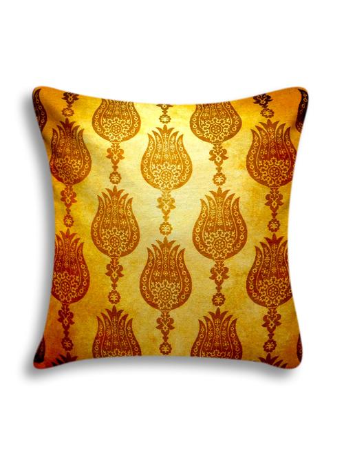 gold digital printed cotton cushion cover - 10115006 - Very Small Image - 1