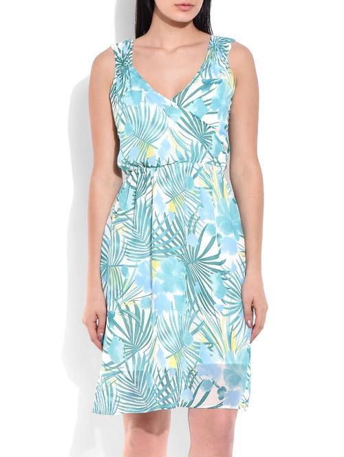 blue fit & flare dress - 10123157 - Very Small Image - 1
