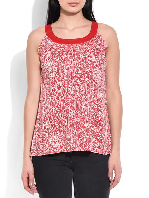 red rayon top - 10123163 - Very Small Image - 1