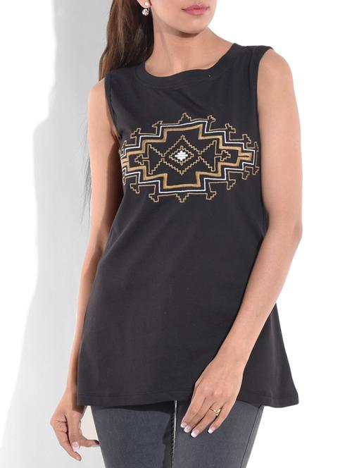 black cotton tunic - 10123166 - Very Small Image - 1