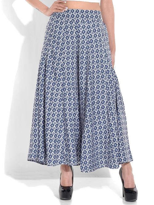 blue polyester palazzos - 10123171 - Very Small Image - 1