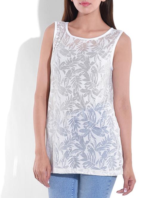 white printed halfsleeve top - 10123280 - Very Small Image - 1