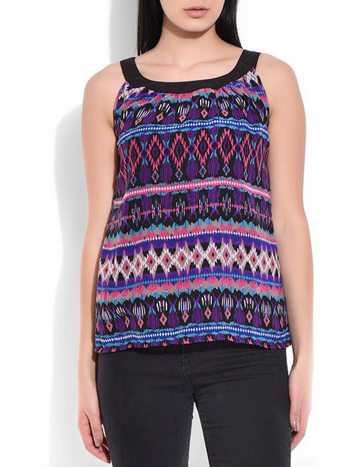 purple poly georgette top - 10124066 - Very Small Image - 1