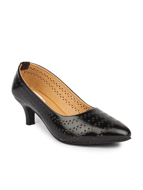 black leatherette slip on pumps - 10124218 - Very Small Image - 1