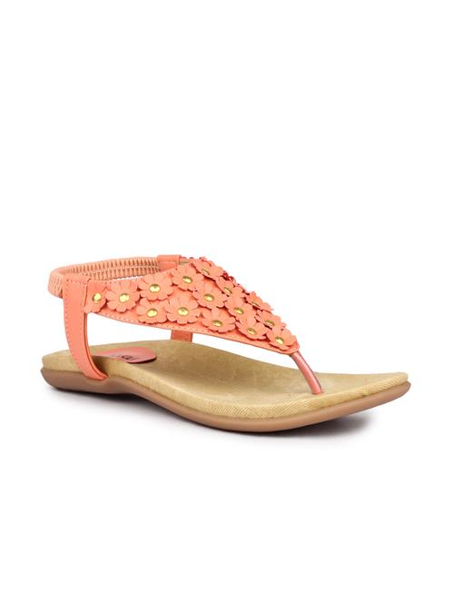 orange leatherette back strap sandal - 10124228 - Very Small Image - 1