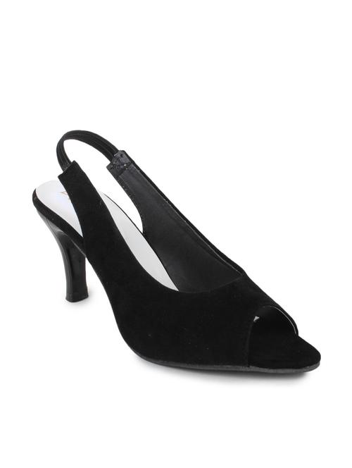 black leatherette back strap sandals - 10124248 - Very Small Image - 1