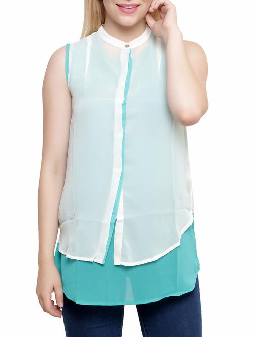 green polyester tunic - 10126182 - Very Small Image - 1