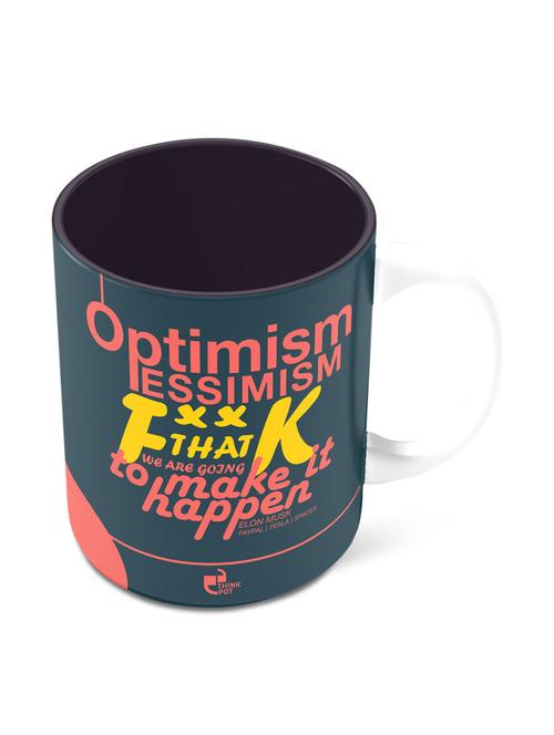 optimism, pessimism, f**k that - elon musk mug - 10126568 - Very Small Image - 1