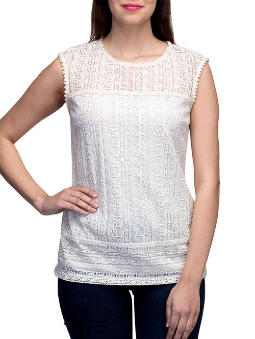 white polyester top - 10126661 - Very Small Image - 1
