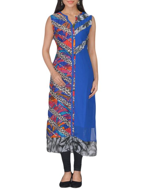 pink faux georgette kurti - 10126705 - Very Small Image - 1