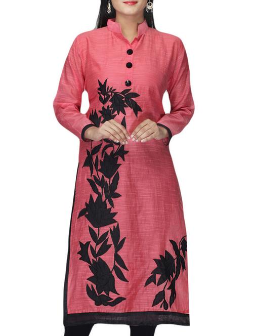 onion pink chanderi kurti - 10126847 - Very Small Image - 1