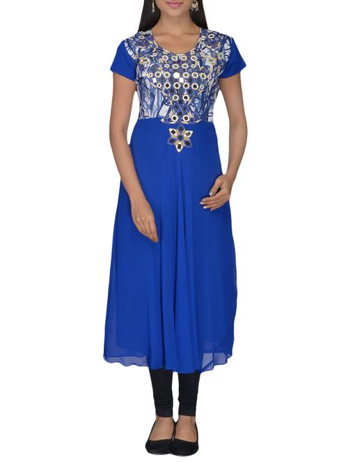 blue faux georgette kurti - 10126894 - Very Small Image - 1