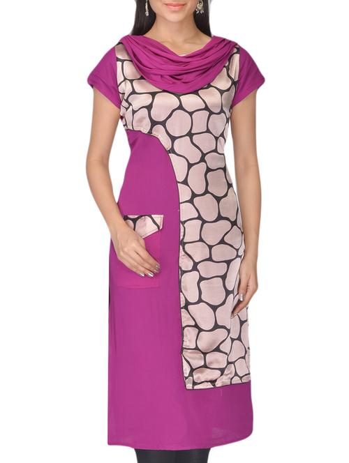 purple faux georgette kurti - 10126898 - Very Small Image - 1