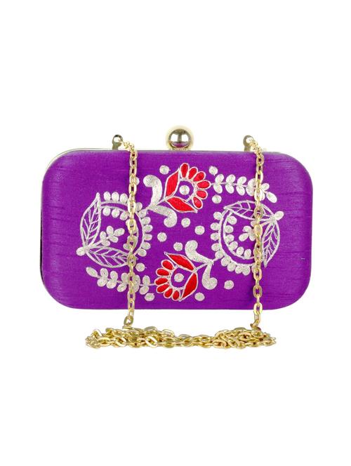 purple silk clutch - 10128602 - Very Small Image - 1