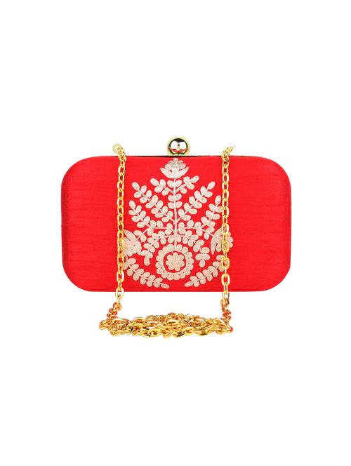 red silk clutch - 10128607 - Very Small Image - 1
