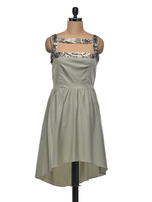 asymmetrical square neck dress - 1013442 - Very Small Image - 1