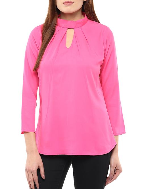 pink crepe solid top - 10138740 - Very Small Image - 1