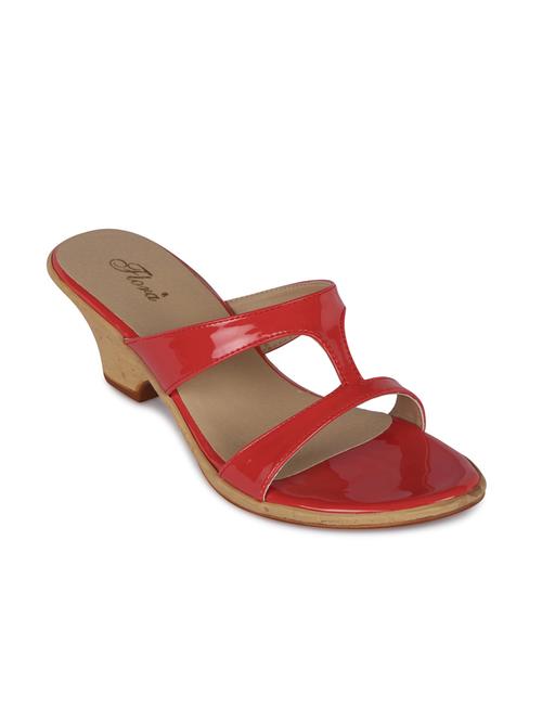 red leatherette wedge - 10139426 - Very Small Image - 1