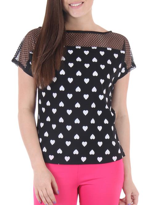 black poly crepe top - 10139744 - Very Small Image - 1
