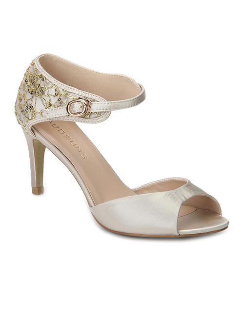 gold satin ankle strap sandal - 10142896 - Very Small Image - 1