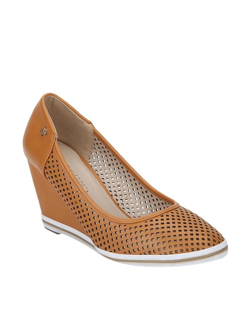 tan leatherette wedge - 10142899 - Very Small Image - 1