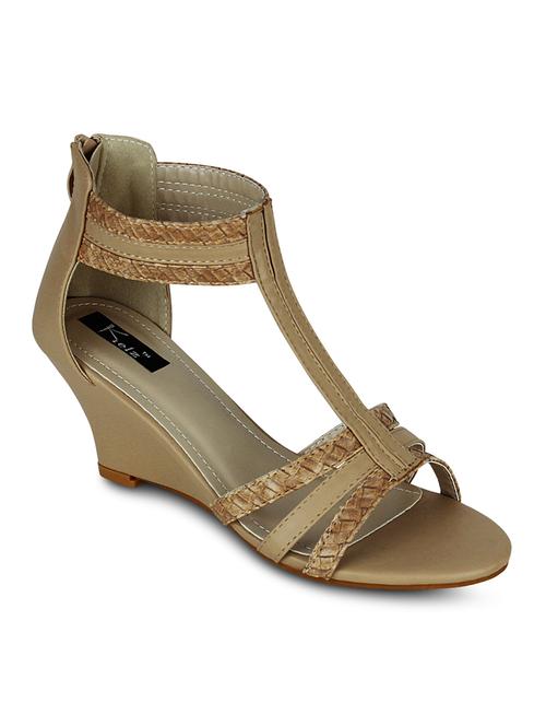 apricot leatherette wedges - 10145233 - Very Small Image - 1
