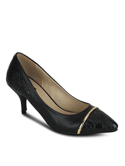 black leatherette slip on pumps - 10145237 - Very Small Image - 1