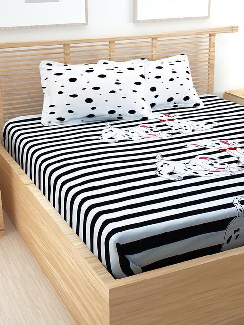 100% cotton pink 1 double bedsheet with 2 pillow covers - 10145574 - Very Small Image - 1