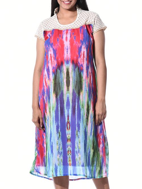 multi colored poly georgette dress - 10147569 - Very Small Image - 1