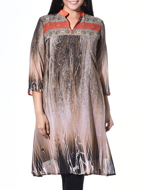 multi colored poly georgette kurta - 10147572 - Very Small Image - 1