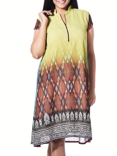 multi colored poly georgette kurta - 10147576 - Very Small Image - 1