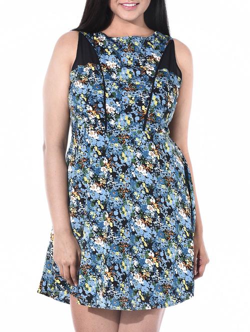 multi colored poly crepe dress - 10147605 - Very Small Image - 1