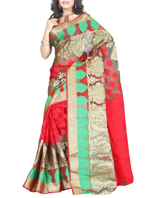 multi colored silk saree - 10151991 - Very Small Image - 1