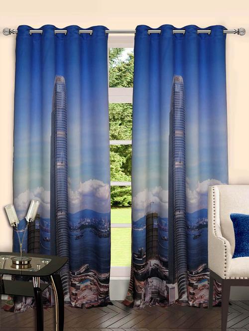 lushomes skyscraper polyster blackout curtains with 8 metal eyelets for doors - 10152635 - Very Small Image - 1