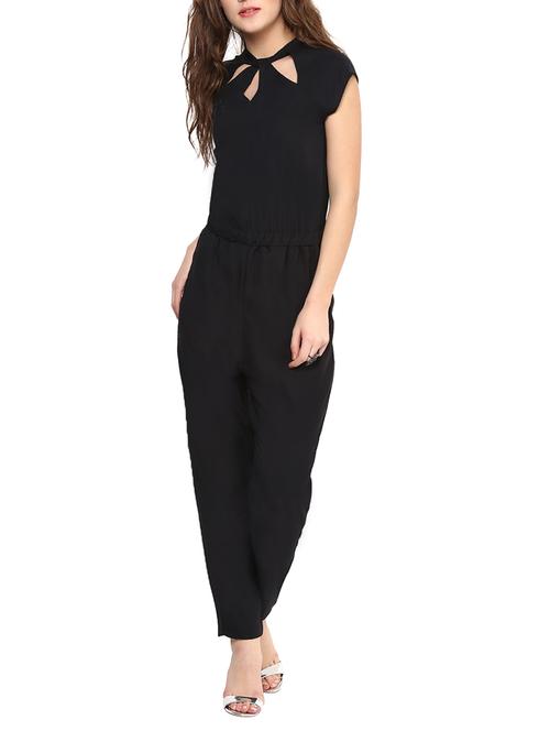 uptownie black solid cut-out jumpsuit - 10155751 - Very Small Image - 1