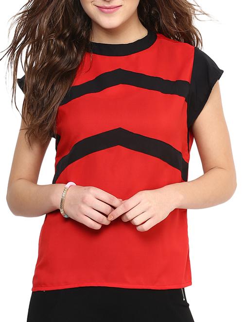 red solid straight point top - 10155802 - Very Small Image - 1