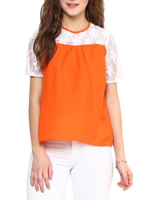 orange lacy top - 10155806 - Very Small Image - 1