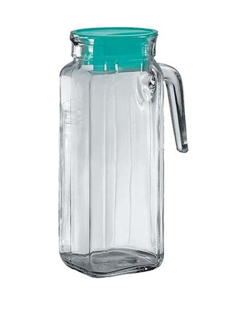 transparent square shaped glass jug with green lid - 1016290 - Very Small Image - 1