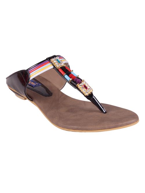 multi colored leatherette sandal - 10164757 - Very Small Image - 1