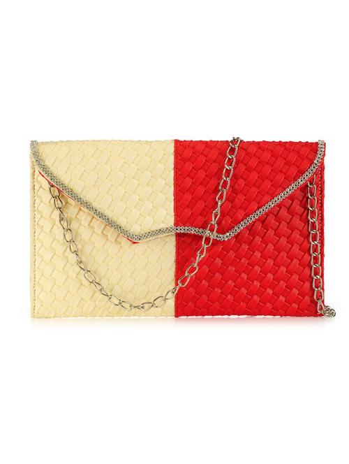 pink & cream leatherette clutch - 10166196 - Very Small Image - 1