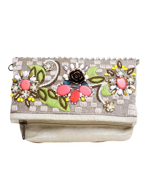 beige cotton clutch - 10169035 - Very Small Image - 1