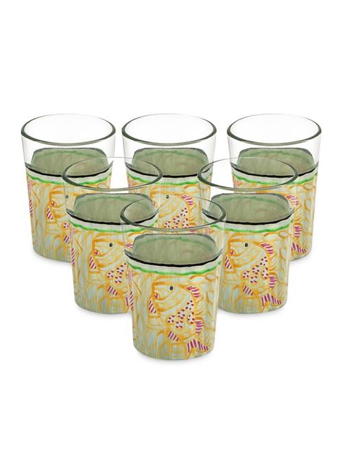 grey painted tea glasses (set of 6) - 1017014 - Very Small Image - 1