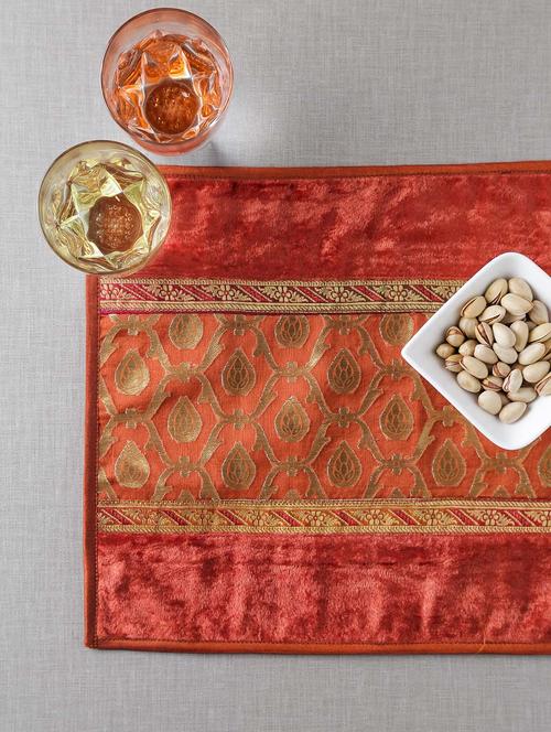 set of 6 rust velvet table mats - 1017905 - Very Small Image - 1