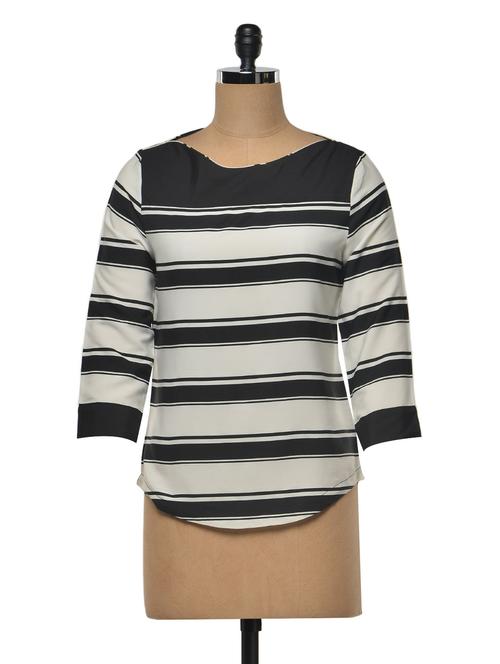 striped three-quarter sleeve top - 1018488 - Very Small Image - 1